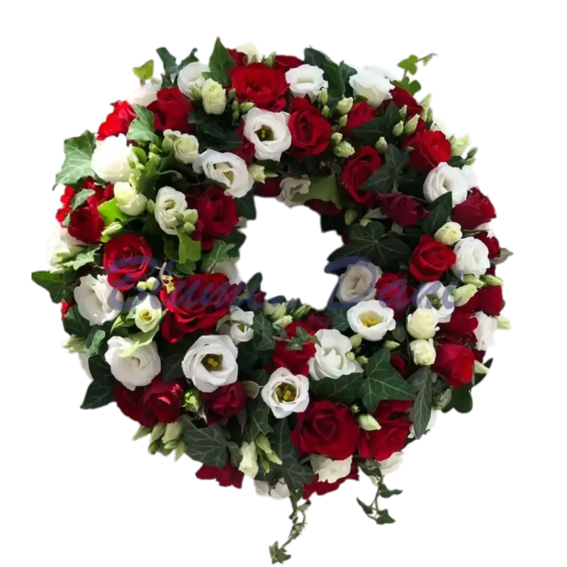 Urnenkranz Rosen/Lisianthus